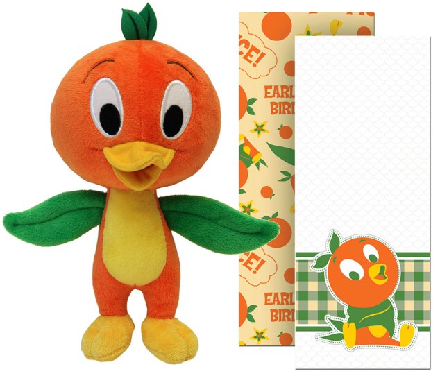 Orange Bird plush and tea towel set