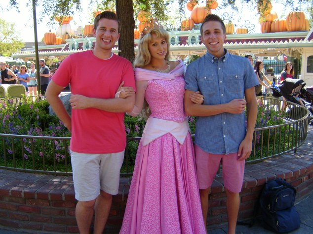 Meeting Princess Aurora inside Disneyland's main gate