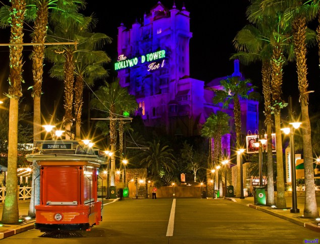 Hollywood Tower of Terror at the end of Sunset Boulevard (photo by Tom Bricker)