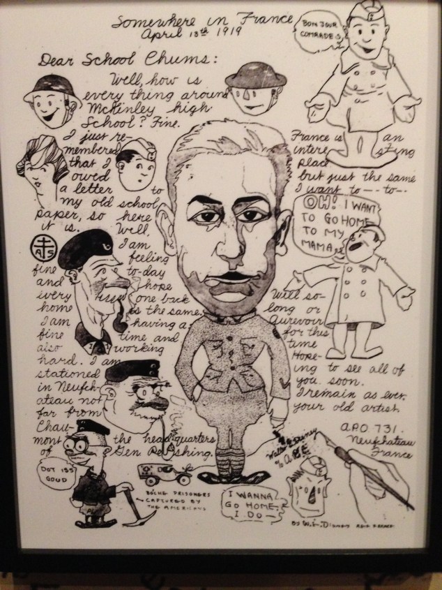 A letter Walt wrote to his friends back home during World War I