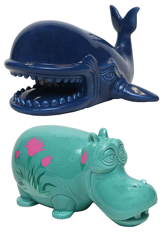 Ceramic Figures of Monstro and a Hippo